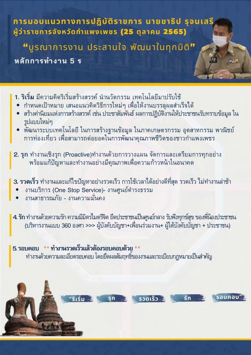 1. กรอบแแนวทางการปฏิบัติงานจังหวัดกำแพงเพชร